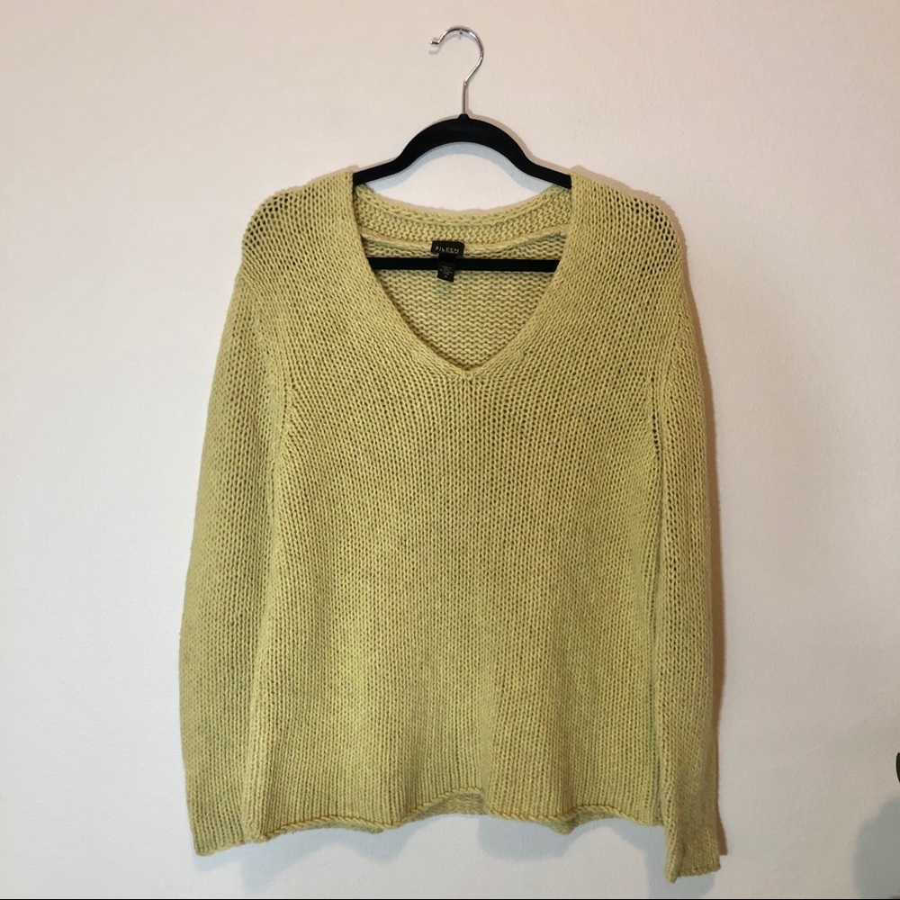 Eileen Fisher Sweater Alpaca Chain Yellow